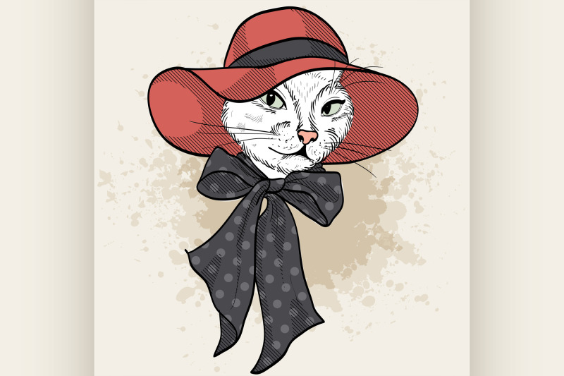 vector-color-set-of-elegant-cat-woman-face