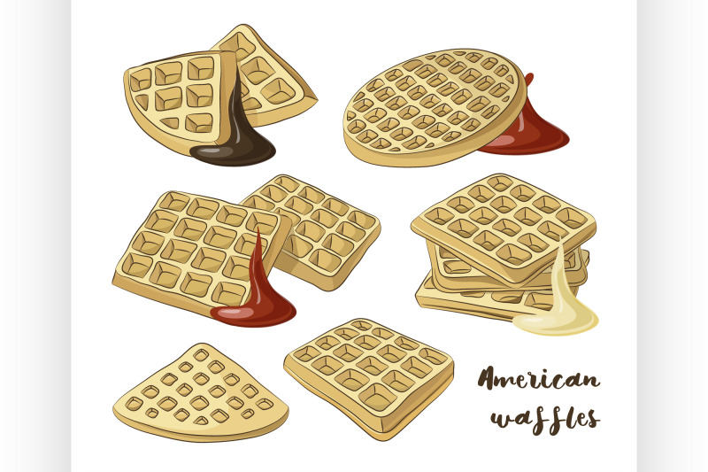 vector-illustration-of-various-american-waffles