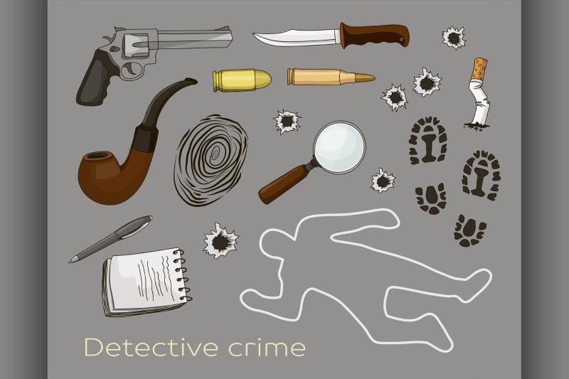 vector-detective-crime-icons-set