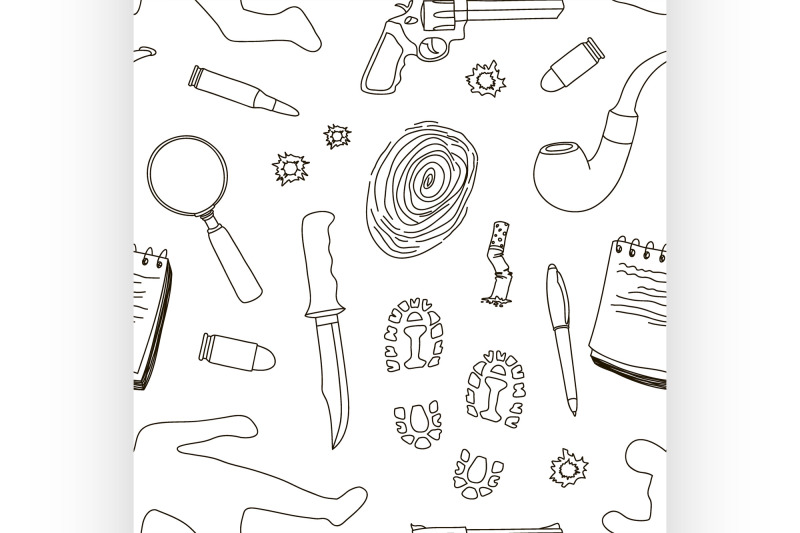 vector-detective-crime-icons-set-pattern