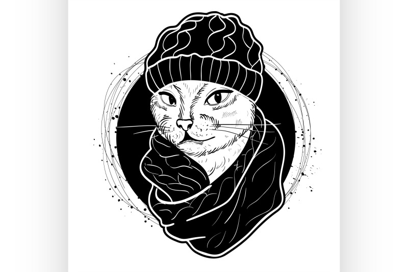 vector-color-set-of-elegant-cat-woman-face