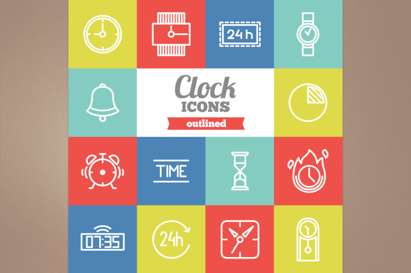 outlined-clock-icons