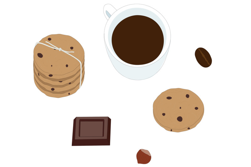 set-vector-coffee-and-chocolate