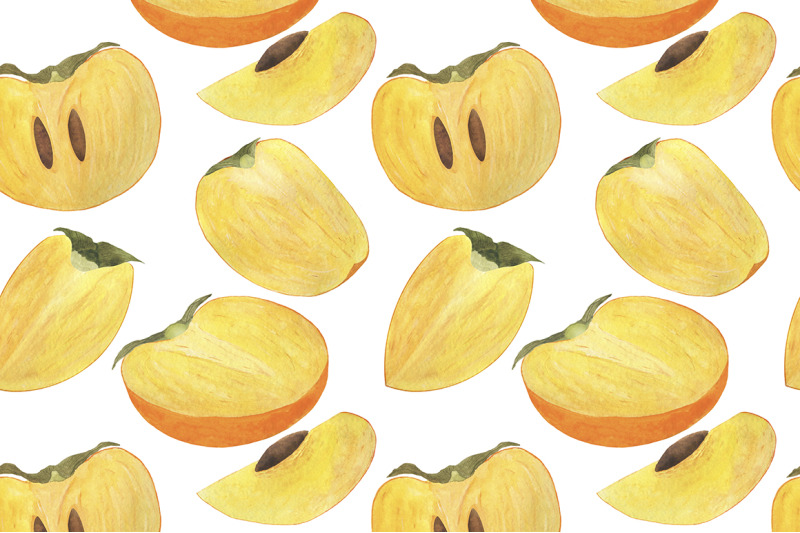 set-of-persimmon-watercolor-illustrations