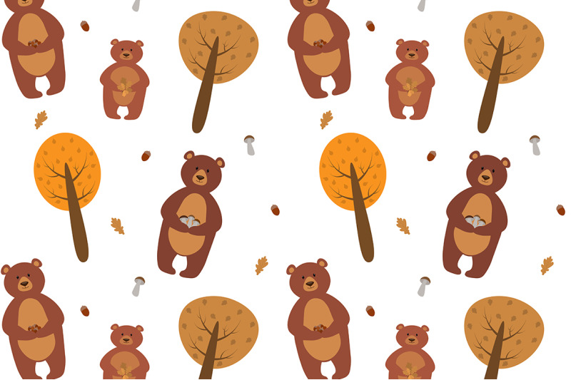 bears-in-the-forest-vector-illustration