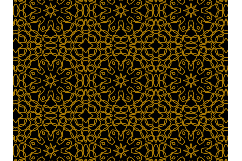 pattern-gold-ornament-star-flowers