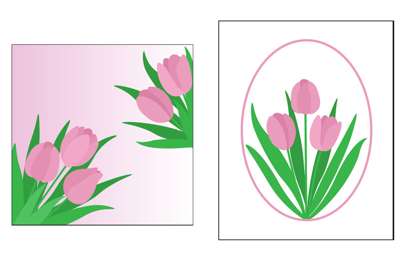 set-of-tulips-vector-illustration