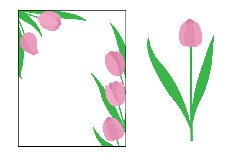 set-of-tulips-vector-illustration