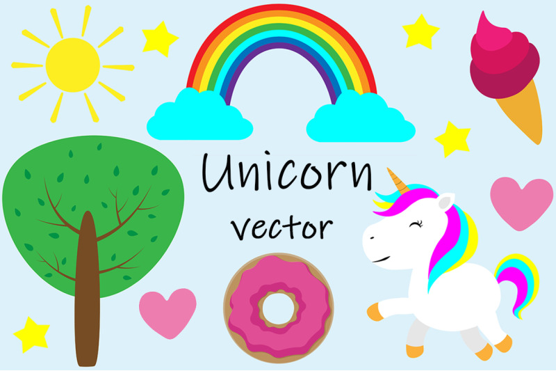 set-of-cute-unicorn-vector