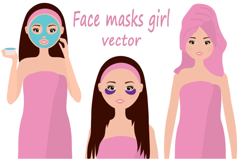 facial-masks-girl-vector-illustration