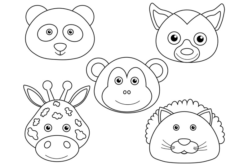 cute-animal-faces-vector-illustration