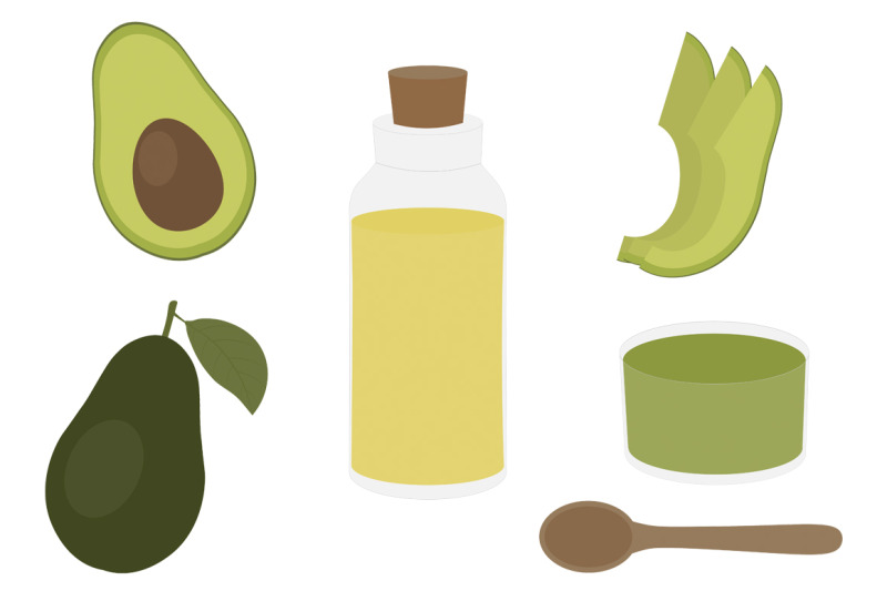 set-of-cosmetics-from-avocado-vector