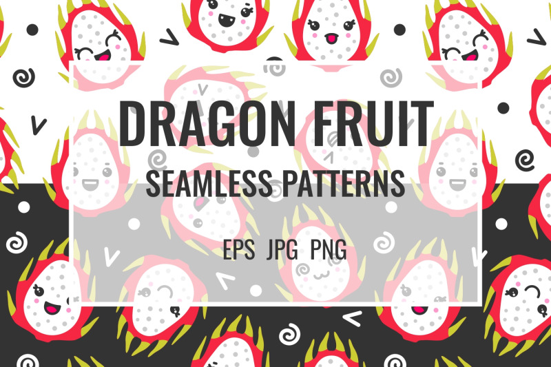 dragon-fruit-seamless-patterns