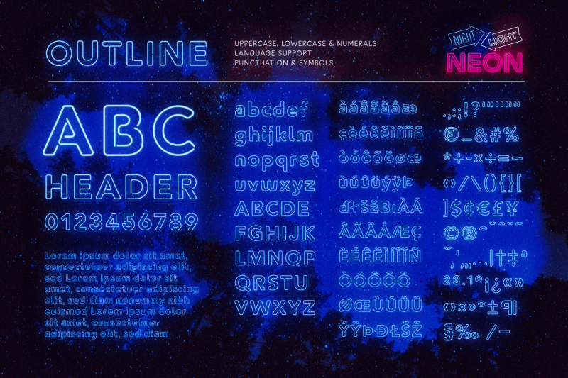 the-neon-font-collection-script-and-sans-serif