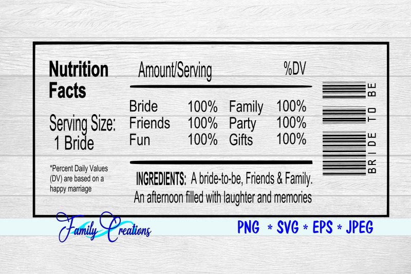 bridal-shower-nutrition-label