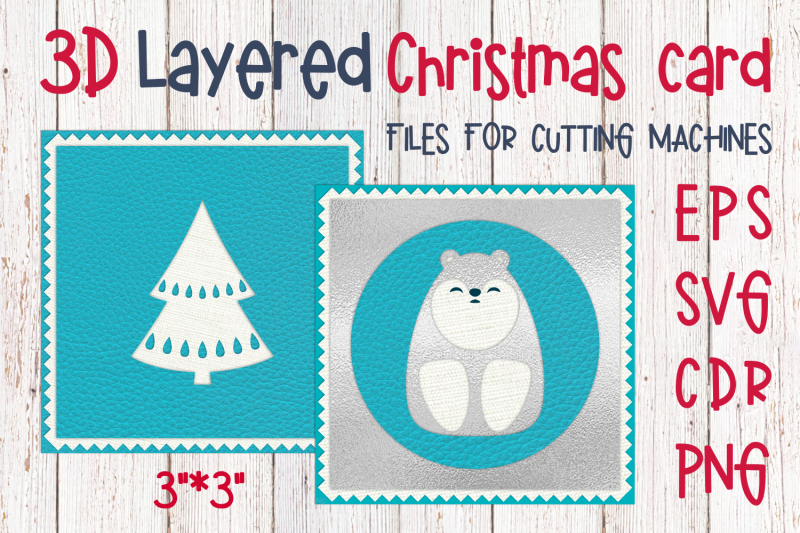 3d-layered-christmas-card-with-polar-bear