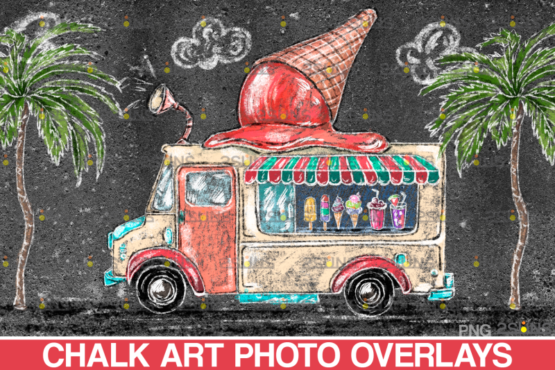 sidewalk-chalk-overlay-ice-cream-car-chalk-art-summer-backdrop