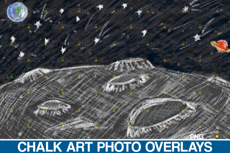 chalk-art-overlay-space-explorer-photoshop-overlay-space-shuttle