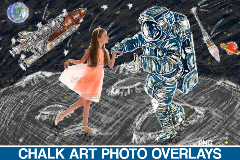 chalk-art-overlay-space-explorer-photoshop-overlay-space-shuttle
