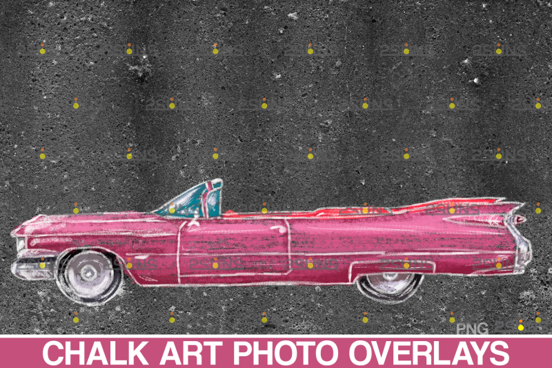 car-chalk-art-overlay-sidewalk-old-car-chalk-art-car-illustration