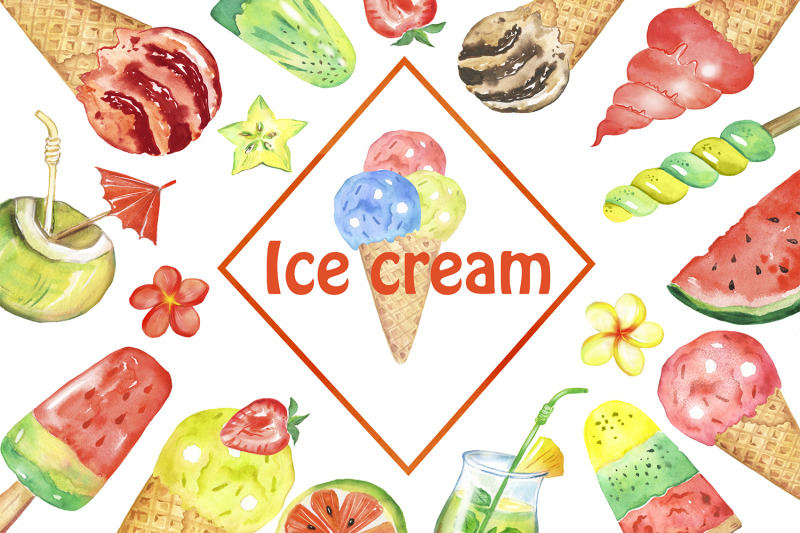 watercolor-ice-cream-clipart-multicolored-ice-cream-fruits-clip-art