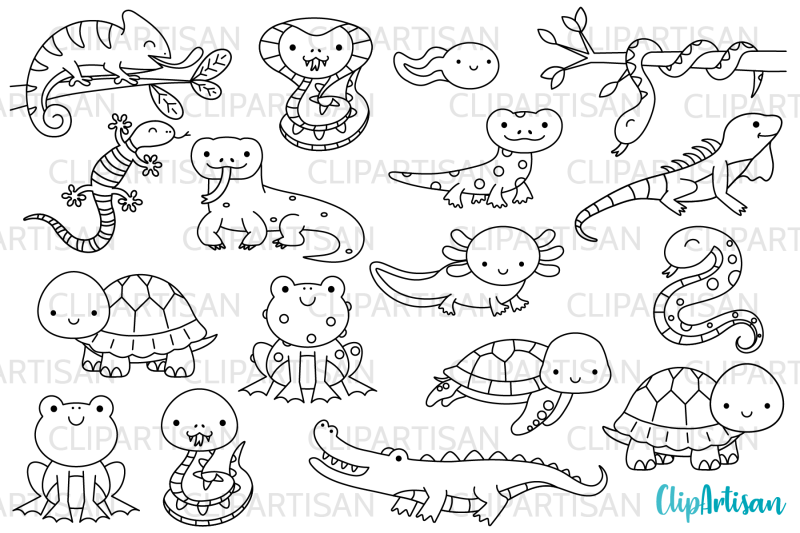 reptiles-and-amphibians-digital-stamps