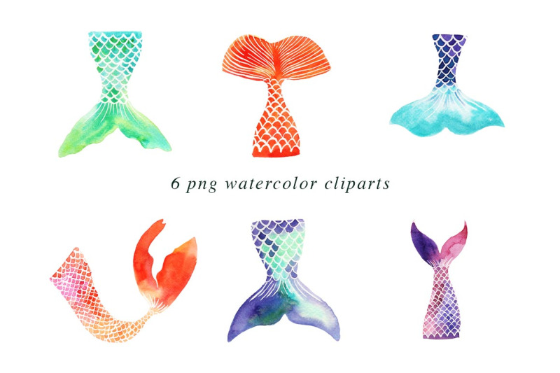 mermaid-tails-watercolor-cliparts