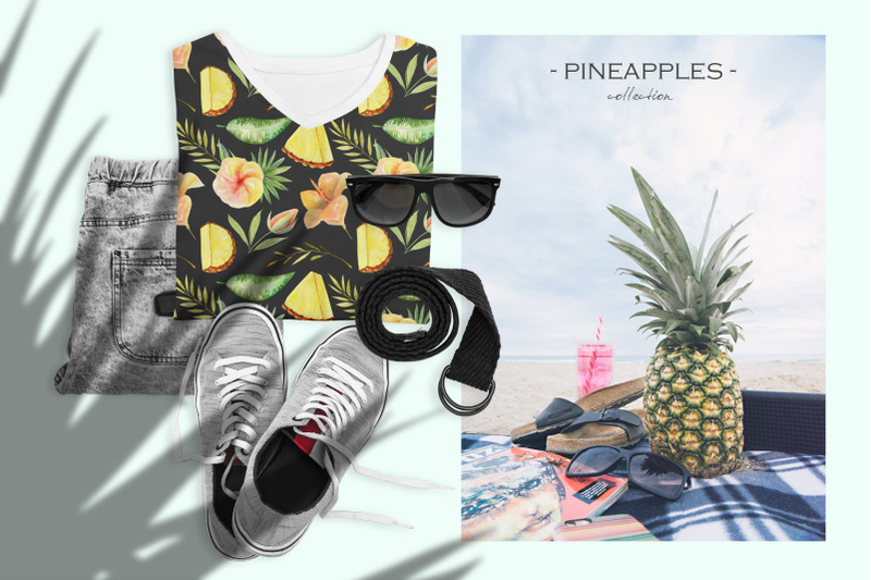 pineapples-watercolor-collection