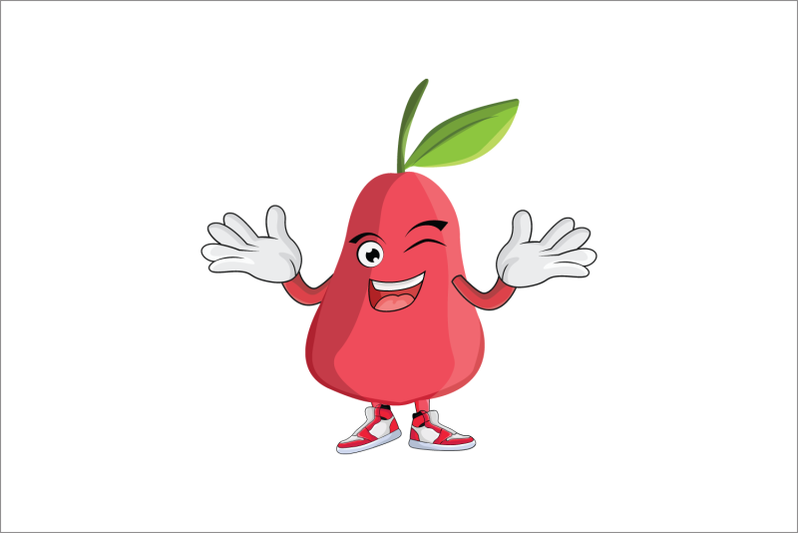 rose-apple-wink-smile-fruit-cartoon-character-design