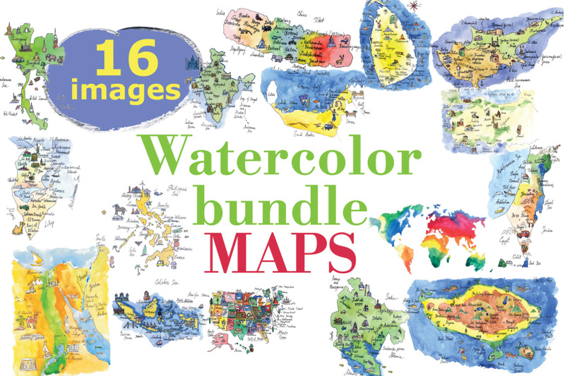 watercolor-bundle-maps