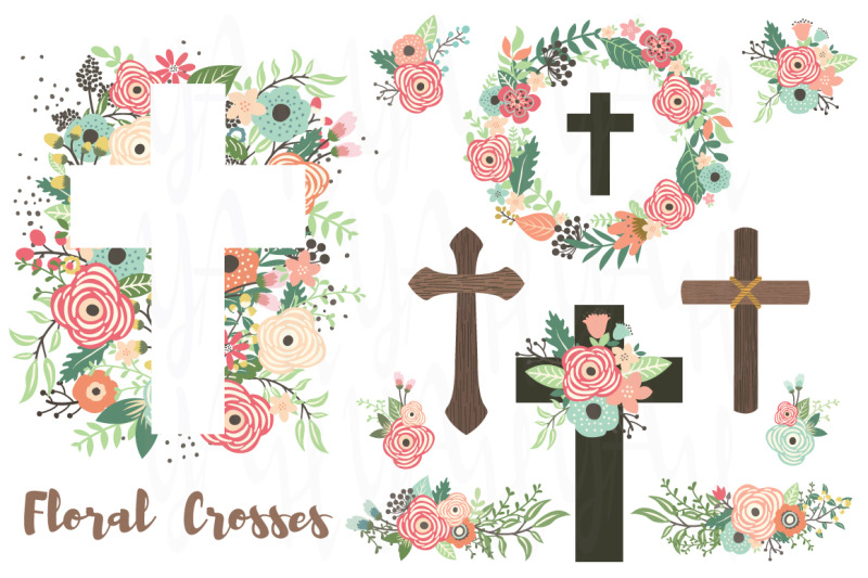 flower-crosses-and-baptism-set