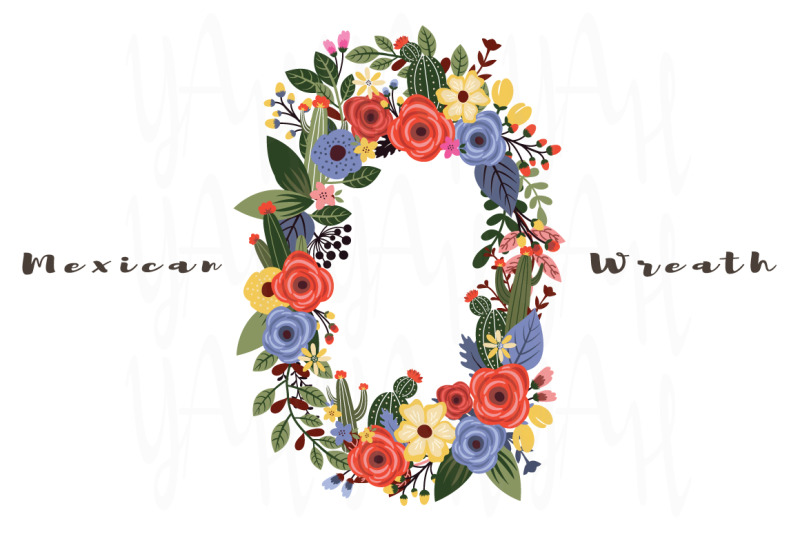 mexican-flowers-wreath-bouquet-set