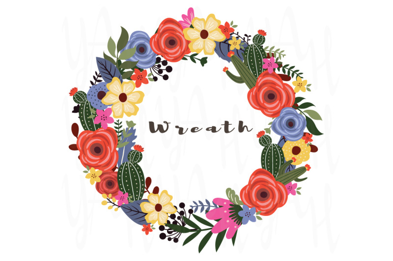mexican-flowers-wreath-bouquet-set