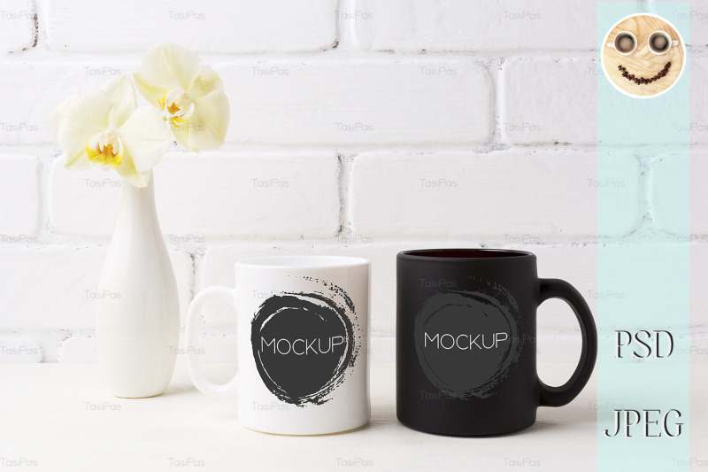 white-and-black-mug-mockup-with-soft-yellow-orchid-in-vase