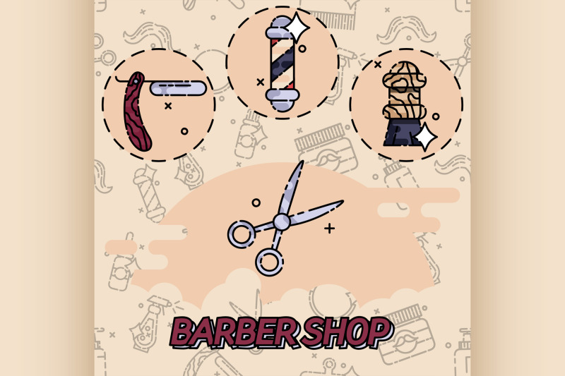 barber-shop-flat-concept-icons