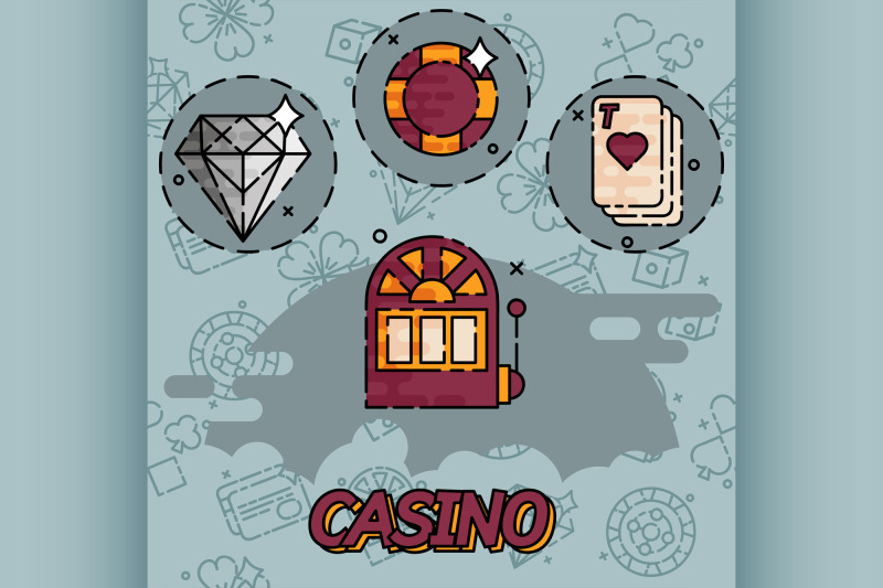 casino-flat-concept-icons