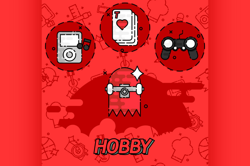 hobby-flat-concept-icons