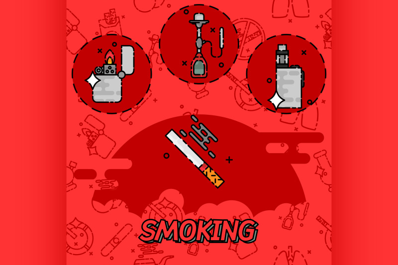 smoking-flat-concept-icons