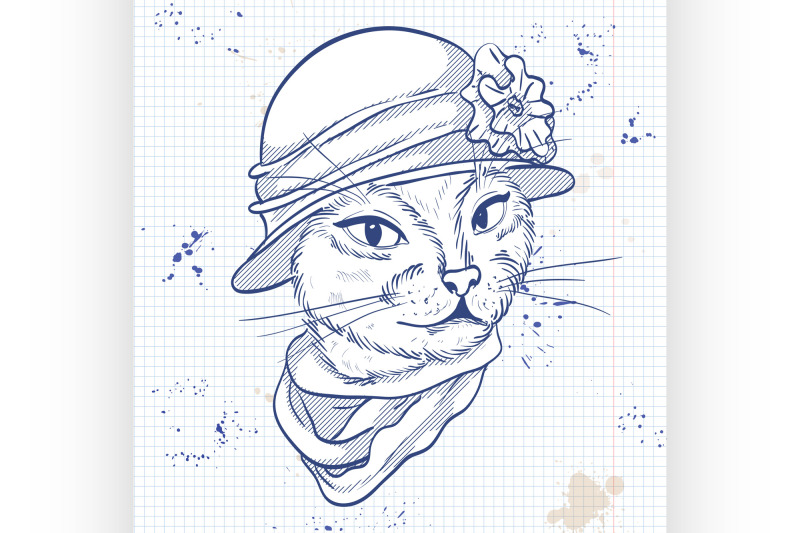 vector-elegant-woman-with-cats-head