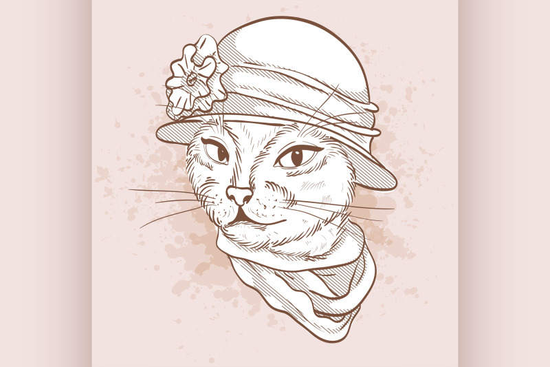 vector-sketch-of-elegant-cat
