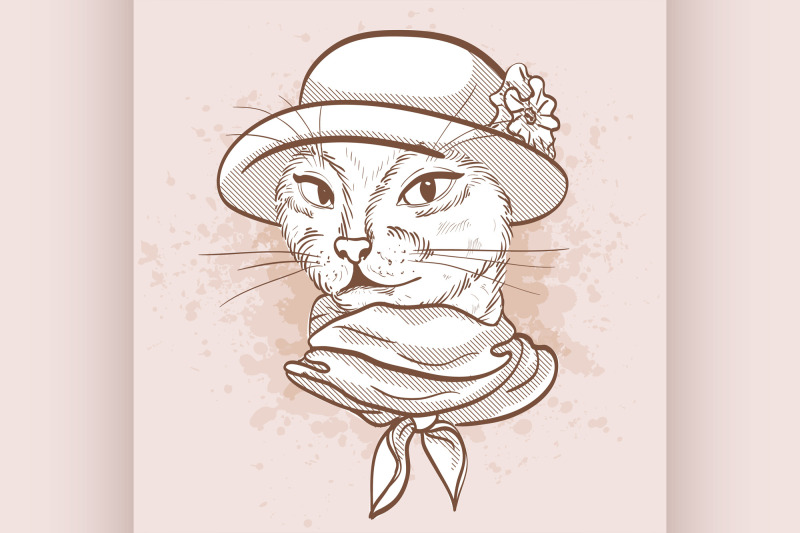 vector-sketch-of-elegant-cat