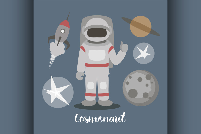 cosmonaut-isolated-vector-illustration