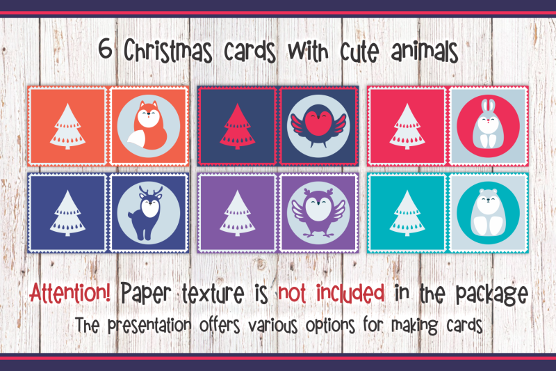 3d-layered-christmas-cards-with-cute-animals-bundle
