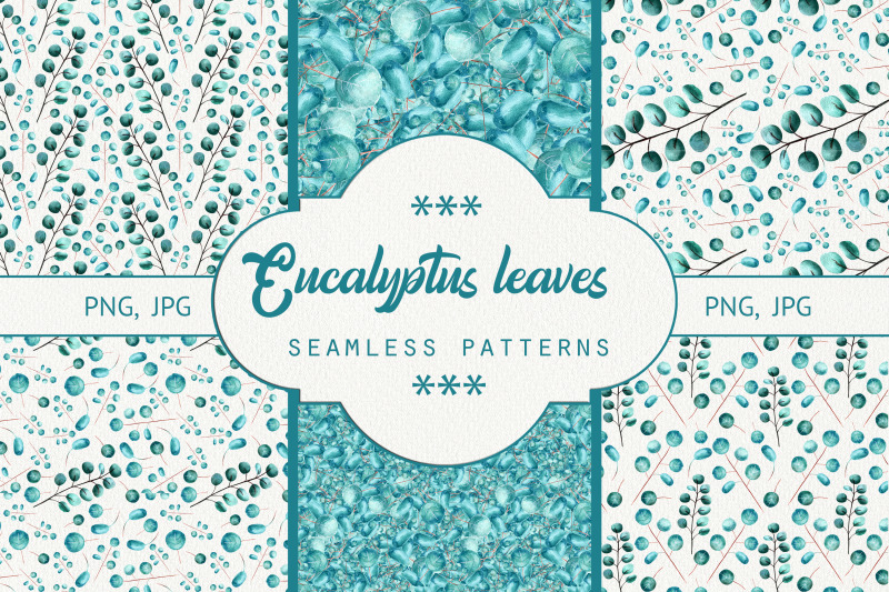 seamless-patterns-eucalyptus-leaves-watercolor