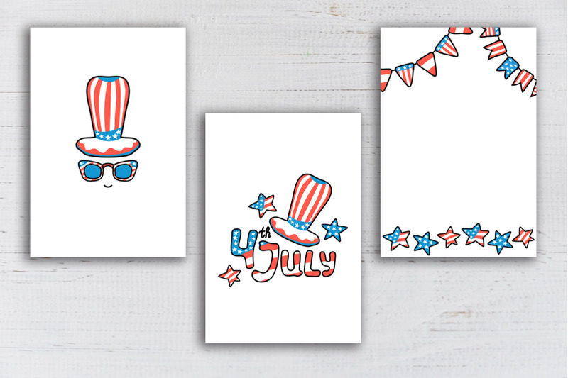 usa-independence-day-postcard-pack-american-flag-greeting-card