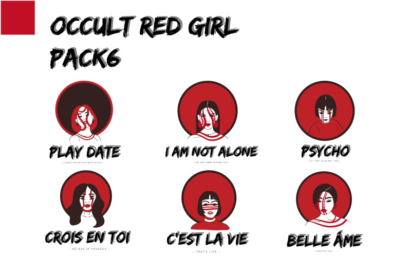 6-pack-of-occult-red-girl-illustration-design