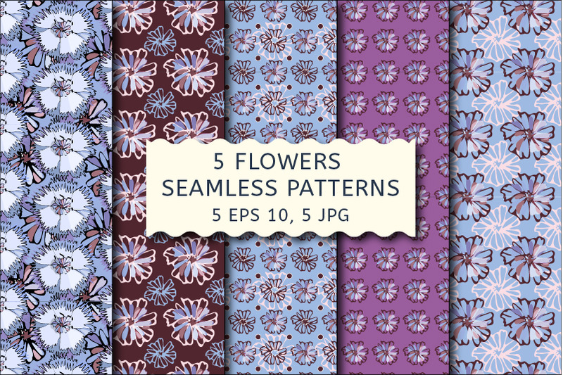 flowers-seamless-patterns-with-cornflowers