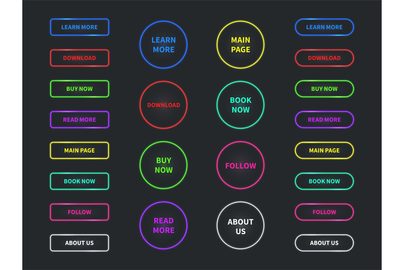 web-buttons-neon-glowing-navigation-button-buy-now-and-learn-more