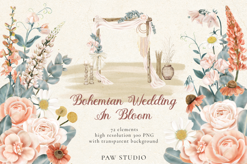 bohemian-wedding-decor-flowers-leaves-clipart