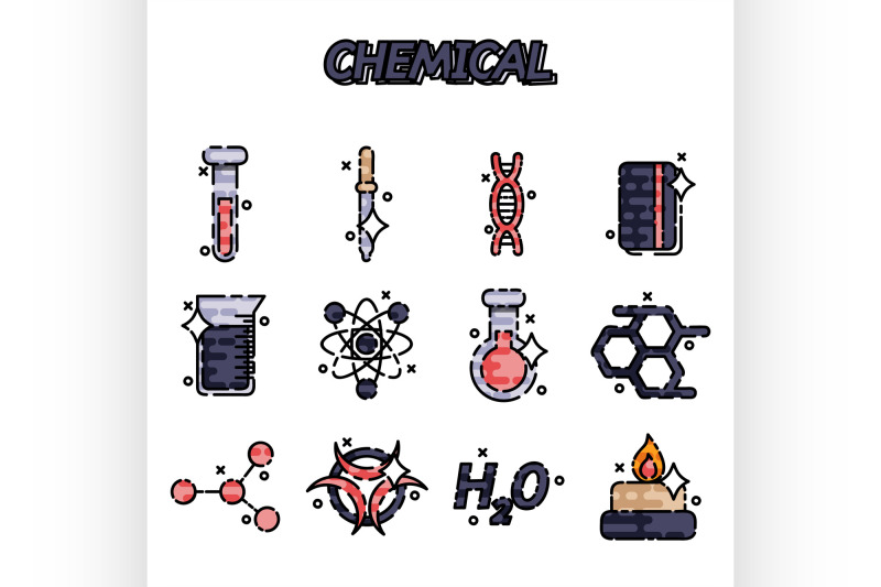 chemical-flat-concept-icons